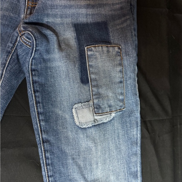 Stylish Blue Denim Jeans with Patchwork - Picture 4 of 10